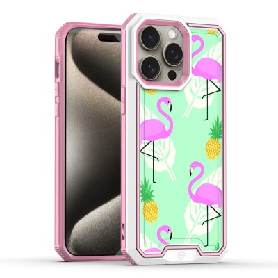 For iPhone 15 METKASE Premium RANK Design Fused Hybrid in Slide-Out Package - Flamingo