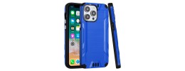 For iPhone 15 METKASE Strong Tough Metallic Design Hybrid in Premium Slide-Out Package - Dark Blue