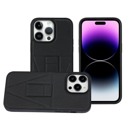 For iPhone 15 METKASE Victory Stand [Magnetic Ring] Premium Hybrid Case - Black