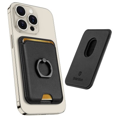 For iPhone 15 Magnetic Ring Compatible Deattachable PU Leather Hybrid Wallet Money Card Holder with Lanyard - Bright Purple