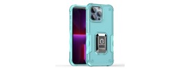 For iPhone 15 OPTIMUM Magnetic Ring Stand Hybrid Case Cover - Teal