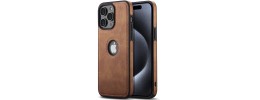 For iPhone 15 PU Leather Window Flap Case with Cover - Tan