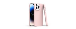 For iPhone 15 PU Leather with inner [Magnetic Circle] Colored Metal Buttons - Rose Pink