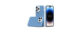 For iPhone 15 PU Leather with inner [Magnetic Circle] Colored Metal Buttons - Sky Blue
