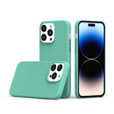 For iPhone 15 PU Leather with inner [Magnetic Circle] Colored Metal Buttons - Teal