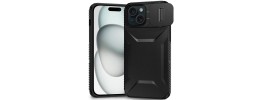 For iPhone 15 Plus Acrylic Tough 2.5mm Transparent ShockProof Hybrid Case Cover - Black