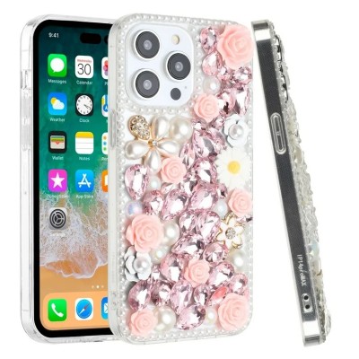 For iPhone 15 Plus Bling Hybrid Case Cover - B