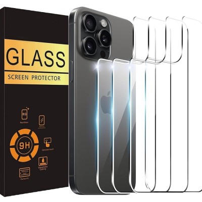 For iPhone 15 Plus Bulk White Paper Card Package Black edged Tempered Glass (Black)