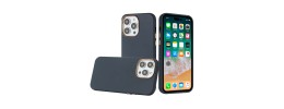 For iPhone 15 Plus Classy Slick Chromed Around Hybrid Case Cover - Dark Blue