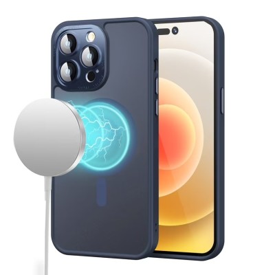 For iPhone 15 Plus Complete Protection HQ Hybrid with Metal Tempered Camera Glass - Blue