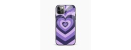 For iPhone 15 Plus Design Square Hearts Passion Case Cover - Purple