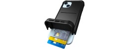 For iPhone 15 Plus Design Wallet ID Credit Card Money Holder with Magnetic Metal Closure including Lanyard - Dreams Come True