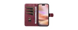 For iPhone 15 Plus Design Wallet ID Credit Card Money Holder with Magnetic Metal Closure including Lanyard - Mandala