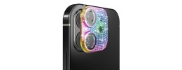 For iPhone 15 Plus Diamond Bling Camera Lens Full Tempered Glass - Mixed Color
