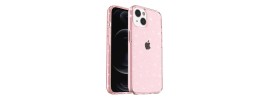 For iPhone 15 Plus Glitter Ultra Thick 3mm Transparent Hybrid Case Cover - Pink