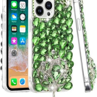 For iPhone 15 Plus Jewel Full Diamond Bling Case Cover - Green