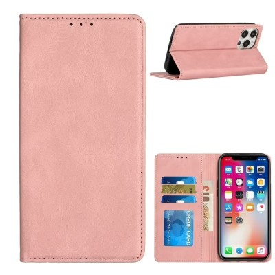 For iPhone 15 Plus Jewel Wallet Design with Stitched PU Leather ID Card Money Holder Zipper Case - Pink