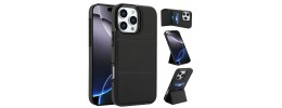 For iPhone 15 Plus Luxury Vertical Magnetic Button Card ID Holder PU Leather Case Cover - Black