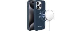 For iPhone 15 Plus METKASE Apple-Peel Stick PU Leather [Magnetic Circle] Premium Hybird Case - Dark Blue