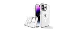 For iPhone 15 Plus METKASE Basic Transparent [Magnetic Circle] Premium Hybrid - Glitter Clear
