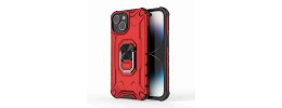 For iPhone 15 Plus METKASE Exquisite Tough Shockproof Hybrid in Slide-Out Package - Red/Black