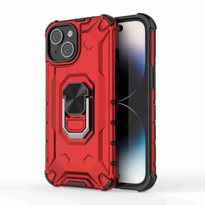 For iPhone 15 Plus METKASE Exquisite Tough Shockproof Hybrid in Slide-Out Package - Red/Black
