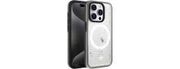 For iPhone 15 Plus METKASE Iridescent Spots [Magnetic Circle] Hybrid - White+iridescent Spots