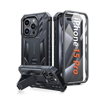 For iPhone 15 Plus METKASE Rank Tough Strong Modern Fused Hybrid in Slide-Out Package - Black