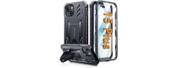 For iPhone 15 Plus METKASE Rank Tough Strong Modern Fused Hybrid in Slide-Out Package - Grey