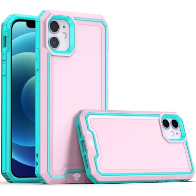 For iPhone 15 Plus METKASE Rank Tough Strong Modern Fused Hybrid in Slide-Out Package - Light Pink