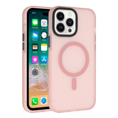 For iPhone 15 Plus [Magnetic Circle] ShockProof 4-Time Injection Strong Hybrid - Pink