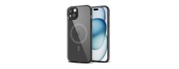 For iPhone 15 Plus Matching Clear Transparent Circle Design Case Cover - Black