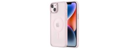For iPhone 15 Plus Matching Clear Transparent Circle Design Case Cover - Light Pink