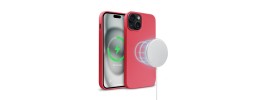 For iPhone 15 Plus Rank [Magnetic Circle] Tough Strong Modern Fused Hybrid - Red