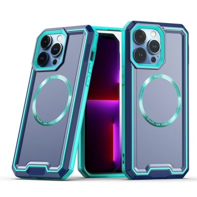 For iPhone 15 Plus Rank Tough Strong Modern Fused Hybrid Case Cover - Blue