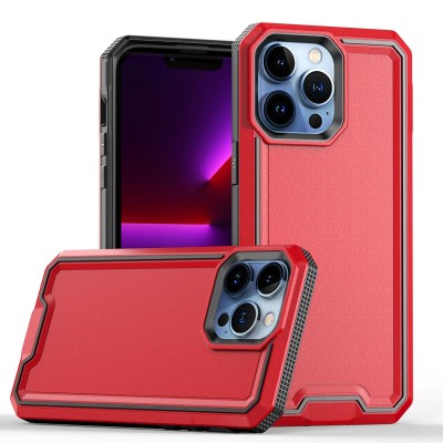 For iPhone 15 Plus Rank Tough Strong Modern Fused Hybrid Case Cover - Red