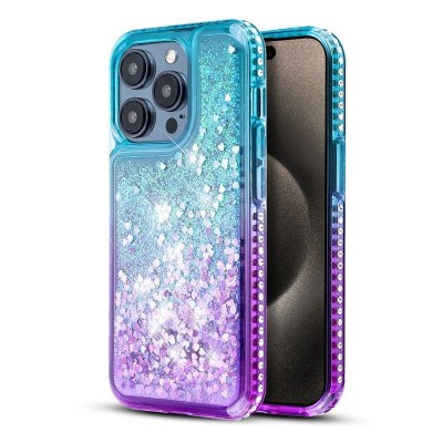 For iPhone 15 Plus Rhombus Bling Glitter Diamond Case Cover - Green