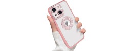 For iPhone 15 Plus Rhombus Bling Glitter Diamond Case Cover - Rose Pink
