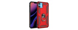For iPhone 15 Plus Ring Magnetic Kickstand Hybrid Case Cover - Red
