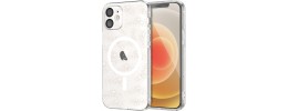 For iPhone 15 Plus SQUARE Passion Glitter Diamond Ring Stand Case Cover - Heart Design White