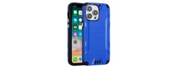 For iPhone 15 Plus Strong Tough Metallic Design Hybrid - Dark Blue