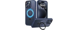 For iPhone 15 Plus Ultimate CaseX Transparent Hybrid Case with Metal Buttons And Camera Edges - Blue