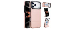 For iPhone 15 Plus Wallet Premium PU Vegan Leather ID Card Money Holder with Magnetic Closure - Rose Gold