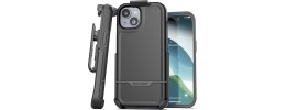 For iPhone 15 Plus Weave Premium 3in1 Combo Holster Kickstand Case Cover - Black