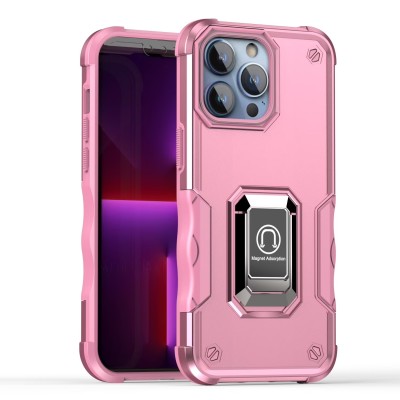 For iPhone 15 Plus/iPhone 14 Plus Sturdy Bracket Kickstand Magnetic Hybrid - Pink
