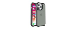 For iPhone 15 Polished Oil Thick Acrylic Metal Button Hybrid Case Cover - Beige