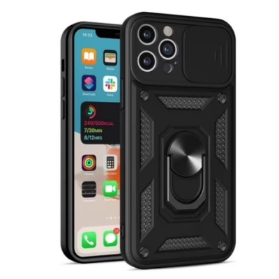 For iPhone 15 Pro Acrylic Tough 2.5mm Transparent ShockProof Hybrid Case Cover - Black