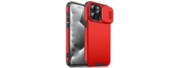 For iPhone 15 Pro Acrylic Tough 2.5mm Transparent ShockProof Hybrid Case Cover - Red