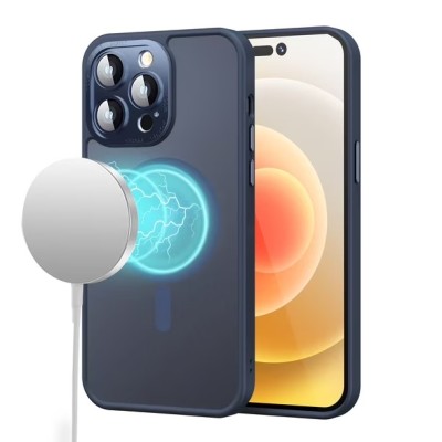 For iPhone 15 Pro Complete Protection HQ Hybrid with Metal Tempered Camera Glass - Blue