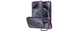 For iPhone 15 Pro Complete Protection HQ Hybrid with Metal Tempered Camera Glass - Purple